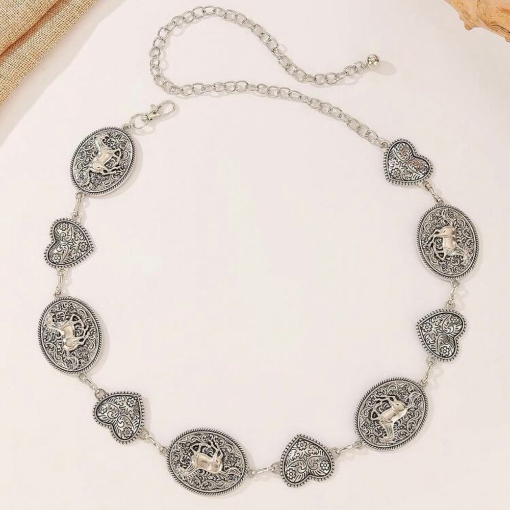 Trendy single-Layer metal chain belt versatile vintage style accessory